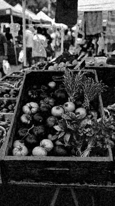 Blue Sensitive applied to market produce