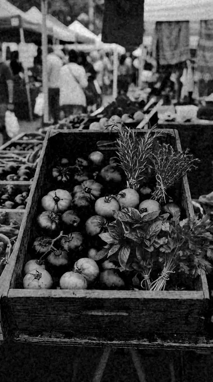 Red Blind applied to market produce