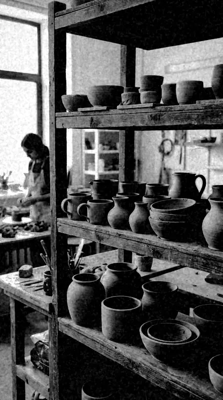 Glass Negative applied to clay pots