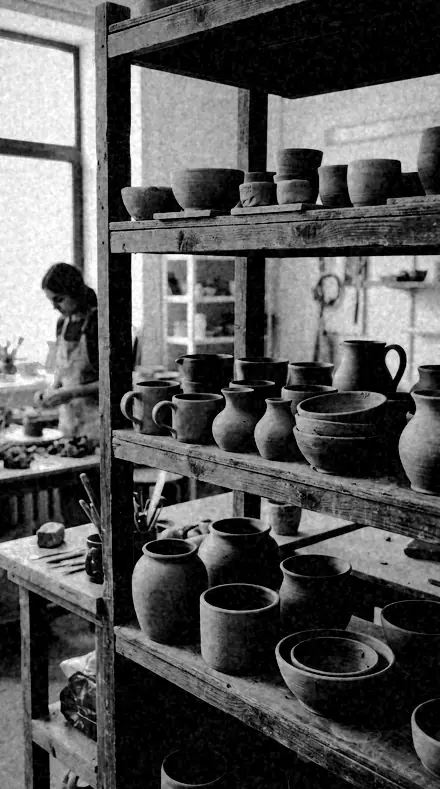 Ruby Dark applied to clay pots