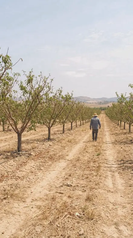 Petal Edge applied to orchard rows
