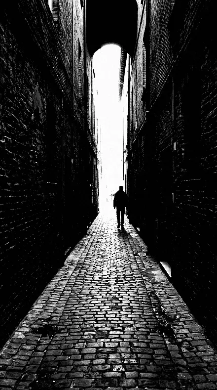 Stencil Cut applied to alley lines