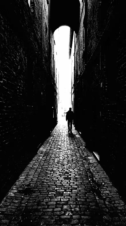 Halftone Drop applied to alley lines