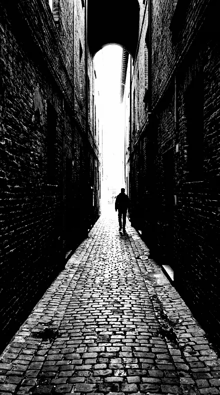 Block Print applied to alley lines