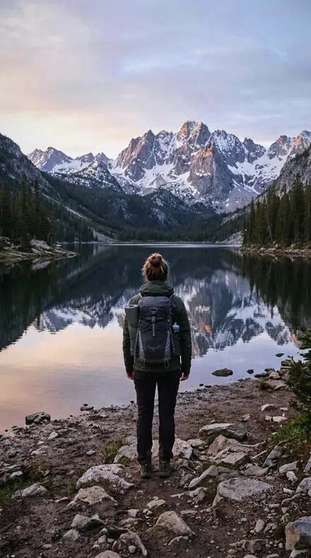 Plateau Blue applied to mountain lake