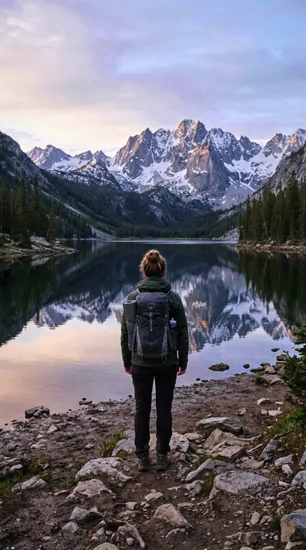 Hard Shade applied to mountain lake
