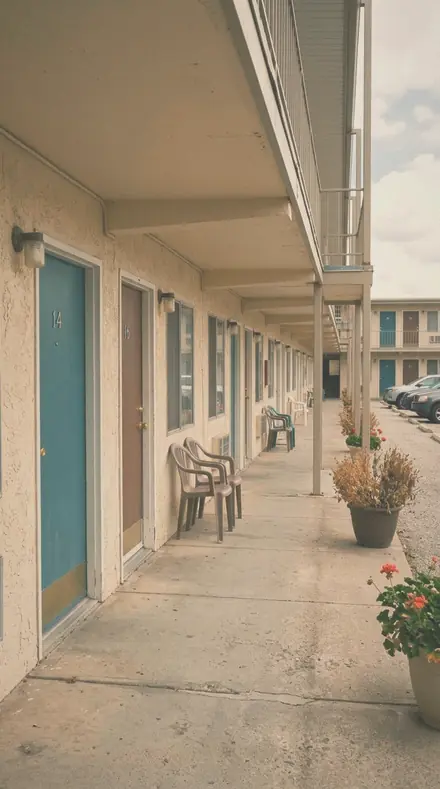 Slipcase Lid applied to motel door