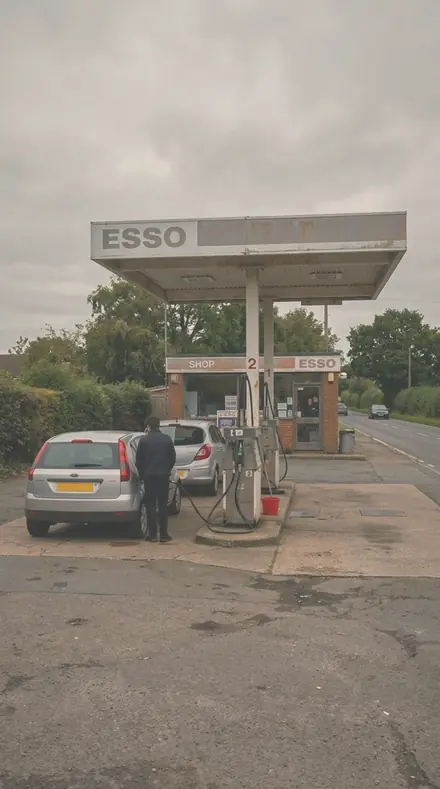 Slipcase Lid applied to petrol station