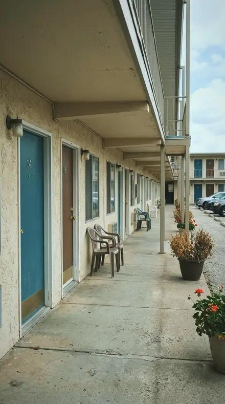 Ridge Tile applied to motel door