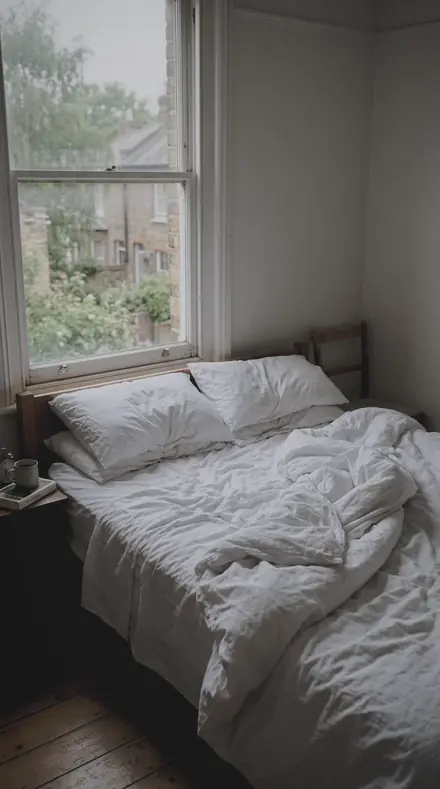 Window Rain applied to bed morning