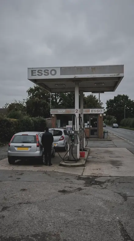 Window Rain applied to petrol station