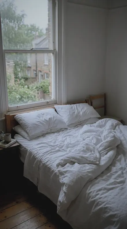 Wet Pane applied to bed morning