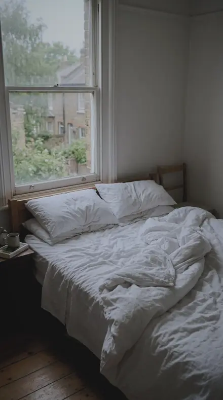 Fogged Pane applied to bed morning