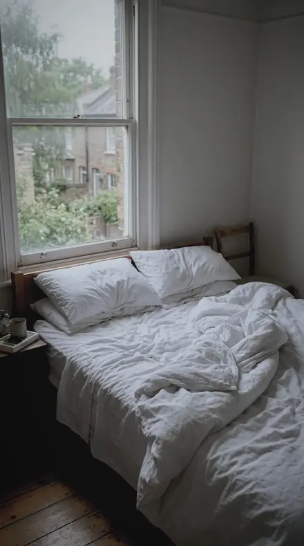 Cab Window applied to bed morning