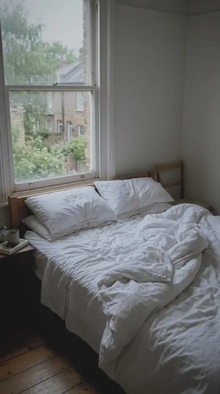Downpour Glass applied to bed morning