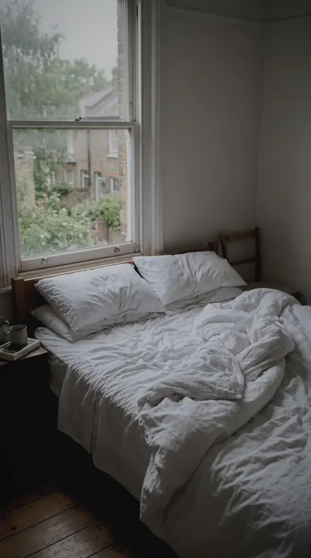 Grey Pane applied to bed morning