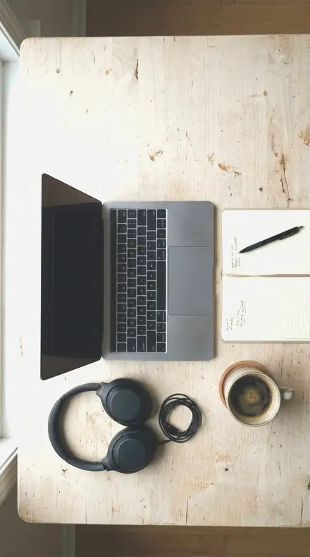 Soft Static applied to A desk that suddenly looks like content