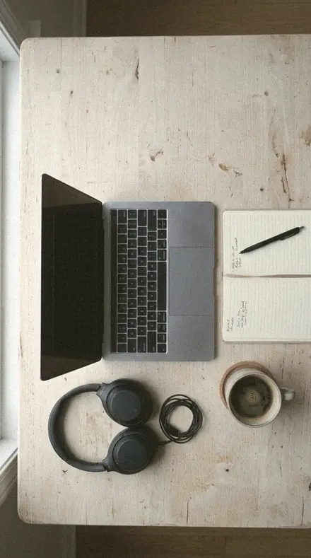 Paper Fade applied to A desk that suddenly looks like content