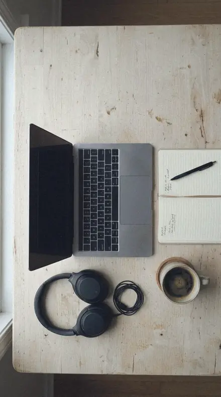 Quiet Grain applied to A desk that suddenly looks like content