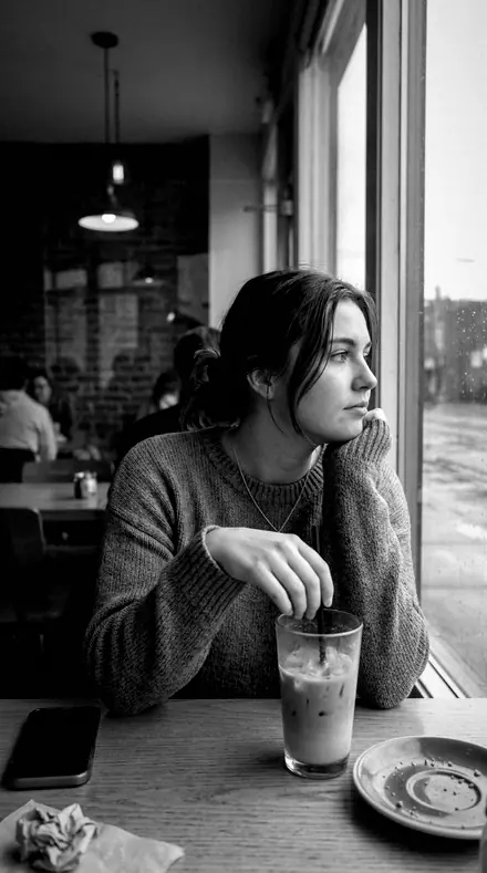 Ink Mono applied to Cafe window, one tap later