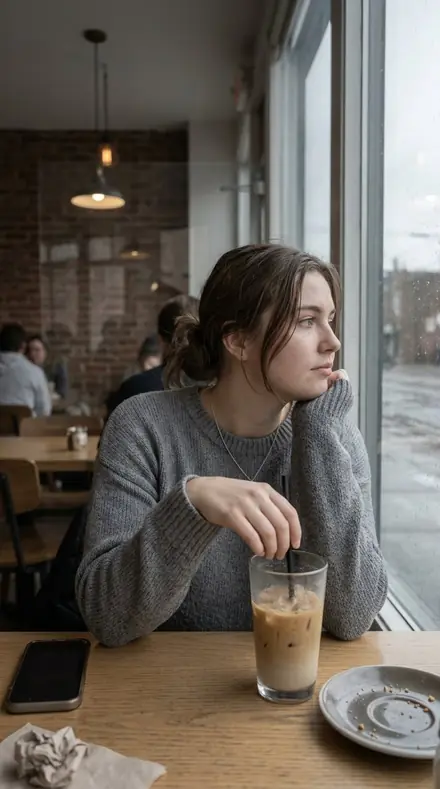 Before: Cafe window, one tap later