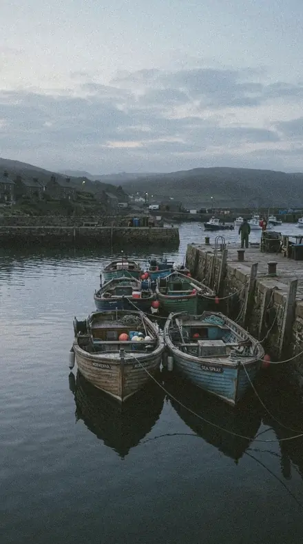 Paper Map applied to Morning boats, before the harbour woke.
