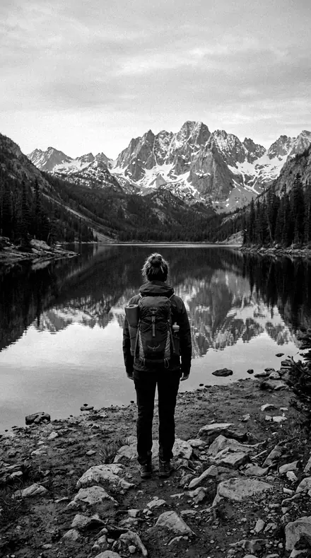 Mile Zero Mono applied to The lake that made you stop walking.