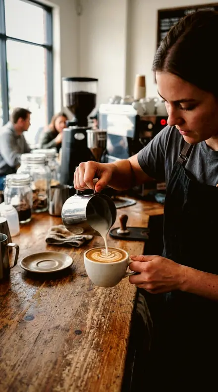 Black Skillet applied to coffee pour