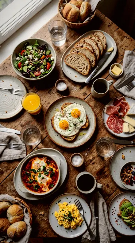 Rich Broth applied to brunch table