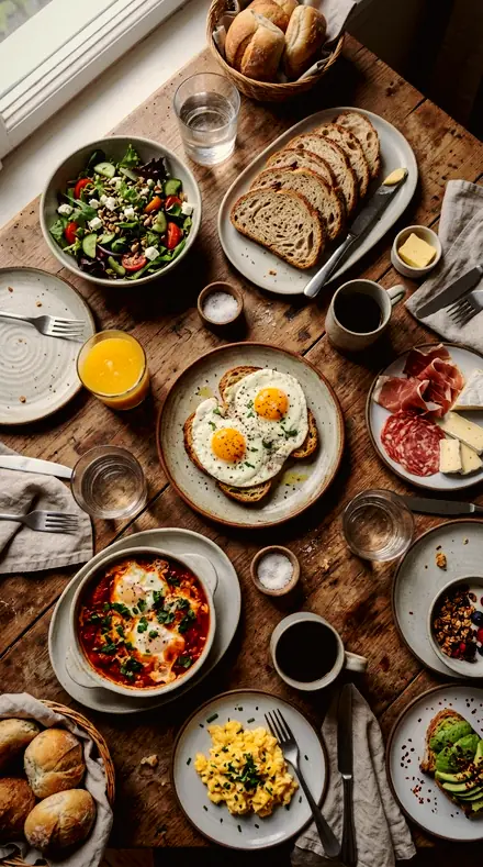 Black Stone applied to brunch table