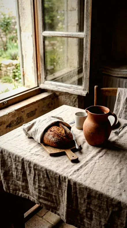 Smoked Salt applied to linen table