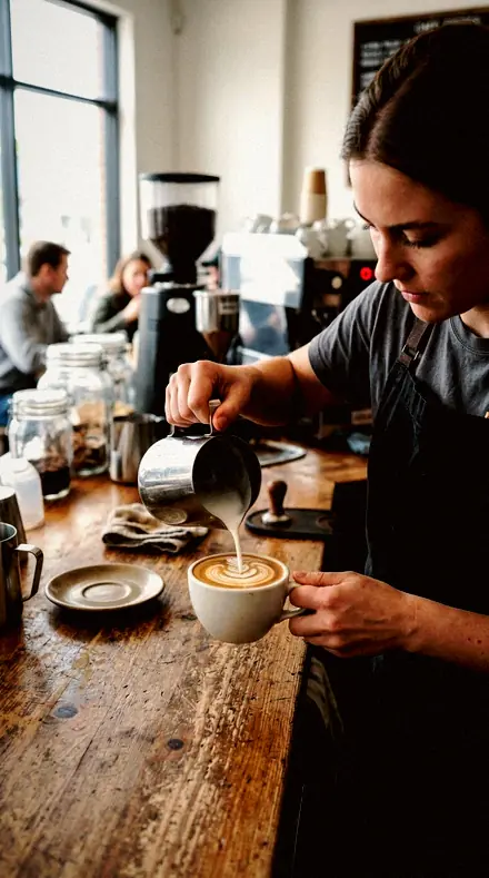 Dark Linen applied to coffee pour