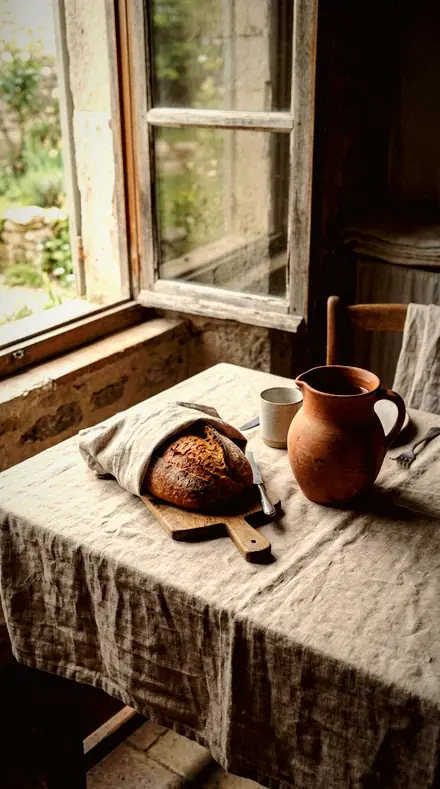 Late Supper applied to linen table