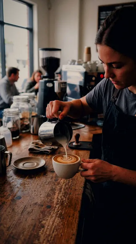 Back Bar applied to coffee pour