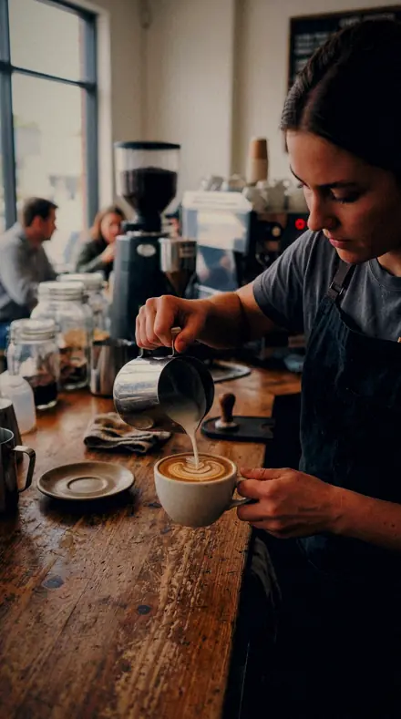 Bar Amber applied to coffee pour