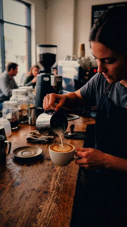 Shaker Steel applied to coffee pour