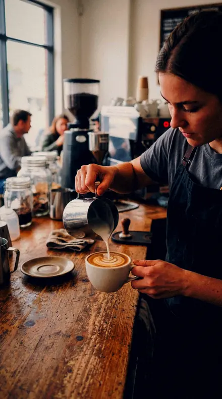 Neon Cast applied to coffee pour