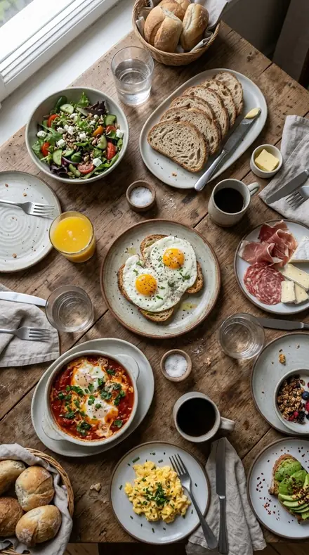 Before: brunch table