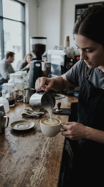 Chrome Edge applied to coffee pour