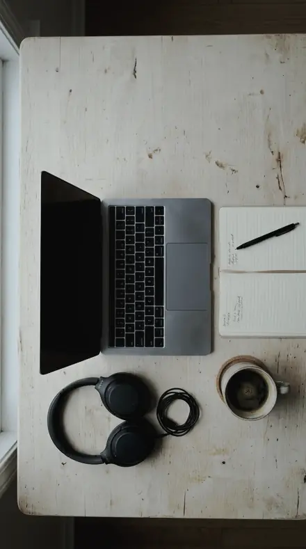 Chrome Edge applied to desk flatlay