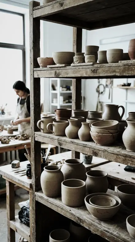 Bright Nickel applied to clay pots