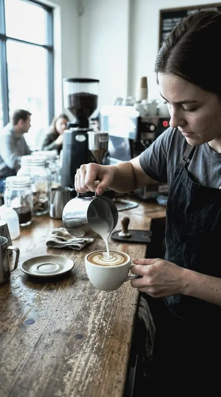 Glass & Steel applied to coffee pour
