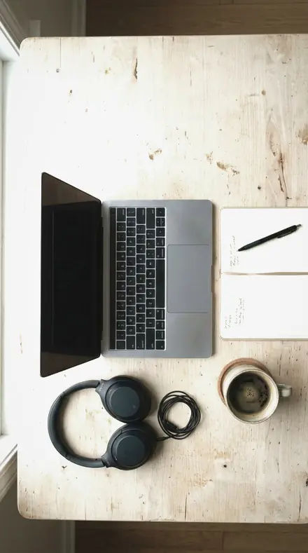 Steel Rim applied to desk flatlay