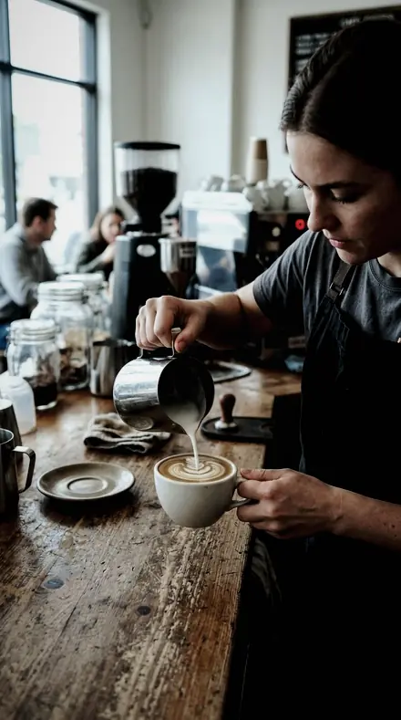 Cut Glass applied to coffee pour