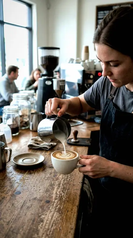 Glass Stem applied to coffee pour