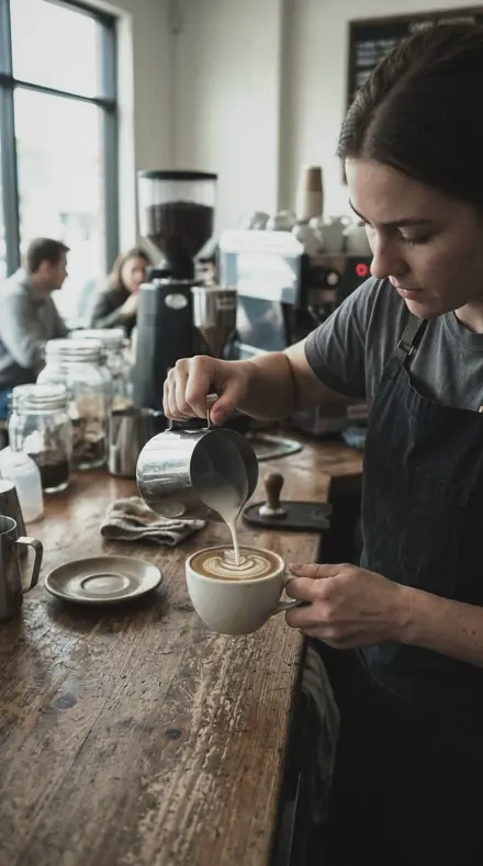 Silver Plate applied to coffee pour