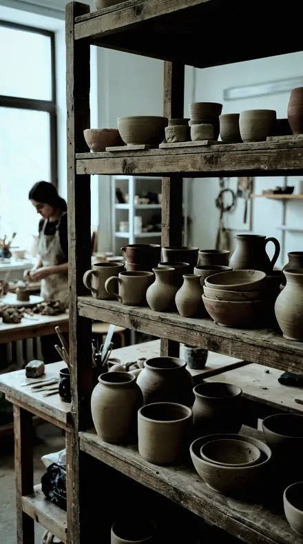 Brushed Steel applied to clay pots