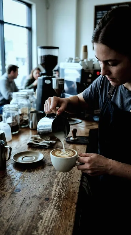 Brushed Steel applied to coffee pour
