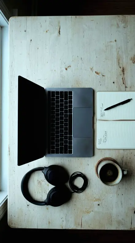 Brushed Steel applied to desk flatlay