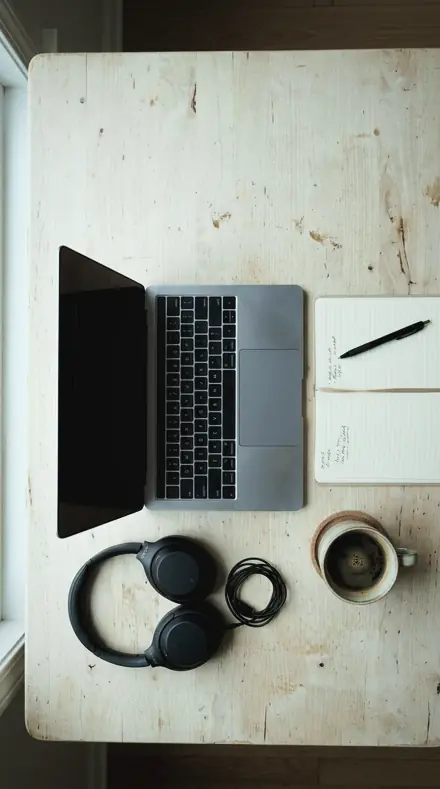 Machined Edge applied to desk flatlay